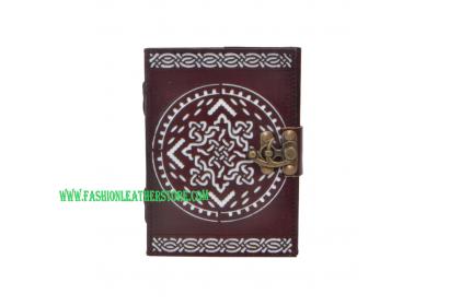 New Style Cut Work Knot Leather Cover Notebook 120 Pages Sketchbook